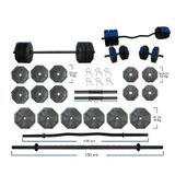 Tanspor 100 KG Halter Full Kısa + Uzun Düz + Z Bar Dambıl Seti