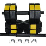 Tanspor Tan Spor 30 kg Dambıl Dumbell Halter Ağırlık Fitness Vücut Geliştirme Kısa Bar Seti - Sarı