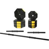 Tanspor Tan Spor 60 kg Dambıl - Ağırlık - Halter - Vücut Geliştirme Full Kısa Bar + Düz Bar + Z Bar Seti - Sarı