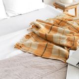 Tante Roza Woolmark Çift Kişilik Saf Yün Battaniye Safran - 190 x 210 cm - Hardal - Sarı