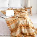 Tante Roza Woolmark Çift Kişilik Saf Yün Battaniye Sarı - 180 x 210 cm