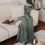 Tante Roza Woolmark Tek Kişilik %100 Saf Yün Battaniye Yeşil - 130 x 180 cm