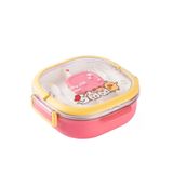 Tantitoni 024-01-TEDEMEI PEMBE PASLANMAZ ÇELİK 3 BÖLMELİ ÇATAL VE KAŞIKLI YEMEK TAŞIMA KABI 700ML