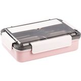 Tantitoni 024-01-TEDEMEI Pembe Paslanmaz Çelik Kaşık ve Chopstıckli Yemek Taşıma Kabı 1l
