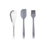 Tantitoni 024-06-GRİ RENKLİ 3LÜ SİLİKON SPATULA,FIRÇA VE ÇIRPICI SETİ