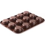 Tantitoni 12'li Kek Kalıbı 27X35CM Kahverengi Karbon Çelik Yapışmaz Kaplama Özellikli - 1 Adet