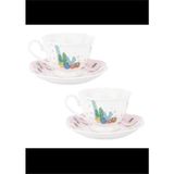 Tantitoni 2li Lovely Cactus New Bone Kahve Fincan Takımı (Elvin Home Concept) - 2 Adet - Renkli