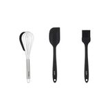 Tantitoni 3'lü Silikon Spatula, Fırça ve Çırpıcı Seti Füme
