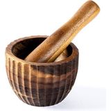 Tantitoni Akasya Ağacı Tırtıklı Havan Seti 12X8cm