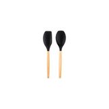Tantitoni Bambu Saplı Füme Renkli Silikon Büyük Kaşık ve Spatula Seti (Elvin Home Concept) - 2 Adet