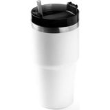 Tantitoni Beyaz Paslanmaz Çelik Pipetli Termos Bardak 600ML (8695835411774) - 600 ml
