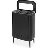 Tantitoni Bo Matt Black Plastik Kapaklı Çamaşır Sepeti 2X45L