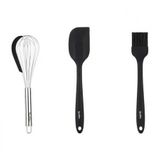 Tantitoni Füme Renkli 3lü Silikon Spatula,fırça Ve Çırpıcı Seti