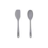Tantitoni Gri Renkli Silikon Büyük Kaşık Ve Spatula Seti