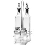 Tantitoni Metal Standlı 4lü Cam Sosluk Seti - Koruma Kapaklı 500ML/100ML (8695835410555) - Pembe