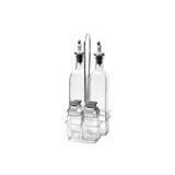Tantitoni Metal Standli 4lü Cam Sosluk Seti - Koruma Kapakli 500ml/100ml
