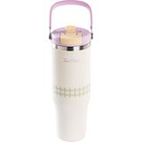 Tantitoni Pembe Paslanmaz Çelik Katlanır Pipetli Termos Bardak 1.2l - 1,20 lt