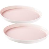 Tantitoni Space Pembe Porselen Ikili Pasta Tabağı Seti 16.8cm - 16 cm