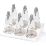 Tantitoni Standlı 6lı Kule Cam Baharatlık Seti 90ML - Şeffaf - 90 ml