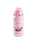 Tantitoni Tavşan Desenli Paslanmaz Çelik Çocuk Termosu 600 ml Pembe Çantalı Ergonomik Tasarım