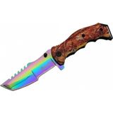 Tanto Fst 3039 A Tırtıklı Gökkuşağı Kamp Çakı 23 cm - G10 Sap, Yarı Otomatik