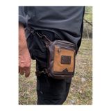 Tantobushcraft Su Geçirmez Deri & Nubuk Kahverengi Motorcu Bacak & Bel Çantası – Outdoor / Motosiklet