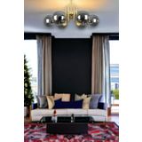 Tanya Modern Tasarım Mutfak - Salon - Yatak Odası - Eskitme Renk Füme Camlı 6 Lı Avize