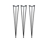 Tapacım Metal Tel Ayak Firkete Kütük Sehpa Ayağı 46 Cm ( 3'lü ) Siyah
