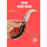 Tapan Ters Aşı Bıçağı 20-22 cm Koç Boynuzu Kara Çelik Siyah