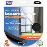 Tape Epdm Kauçuk Pencere Kapı Izolasyon Bandı Siyah 5MMX15MMX5MT