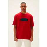 Taped T-Shirt Crimson Red Kırmızı Baskılı Erkek Tişört