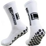 Tapedesing The Original Grip Socks Profesyonel Futbol Basketbol Kaydırmaz Taban Sporcu Halı Saha Çorap Unisex Beyaz Diz Altı