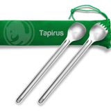 Tapirus Uzun Kaşık ve Uzun Kaşık Seti | Derin Erişimli Paslanmaz Çelik MRE Çantası için Yemek Takımları | Ellerinizi Temiz ve Isıdan Uzak Tutun | Yürüyüş, Kamp, Sırt Çantası için İdeal Taşıma Çantası