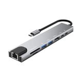 Taplın 8 In 1 Type C To Hdtv Çok Portlu Hub 4K Hdmı Pd Rj45 Usb 3.0 Sd Tf Çevirici Adaptör
