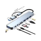 Taplın 8 İn 1 Usb Type-C Usb 2.0/3.0 Audio 3.5 Tf Sd Çevirici Adaptör Çok Portlu Çoklayıcı Usb Hub