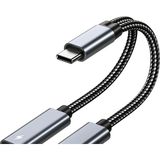 Taplin Taplın TK-134 Type-C 2'si 1 Arada Şarj ve Ses Kablosu - Gri