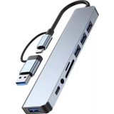 Taplin TK-128 8Port Usb Type-C Çoklayıcı Hub Kart Okuyucu