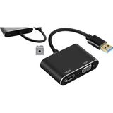 Taplin Usb 3.0 To Hdmı Vga 3.5Mm 1080P Monitör Genişletici Çevirici Dönüştürücü Adaptör