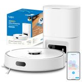 Tapo RV30 Max Plus Robot Süpürge, Silme Fonksiyonlu ve Otomatik Emiş İstasyonlu, 5300Pa Ultra Güçlü Emiş Gücü, LiDAR + IMU Dual Navigasyon, Alexa ve Google Asistan Ses Kontrolü