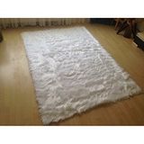 Tappeto Kuzu Kürkü Dekoratif Post 100x150 cm Beyaz Salon Halı