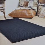Tappeto Post Peluş Halı, Zikzak Desenli, Siyah, 80X150