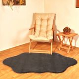 Tappeto Rex Tavşanı Dekoratif Çift Kafa Peluş Post Antrasit (Tüy Yüksekliği 22 Mm) - 80 x 200 cm