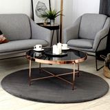 Tappeto Rex Tavşanı Dekoratif Yuvarlak Post Halı Antrasit (Tüy Yüksekliği 22 Mm) - 80 cm
