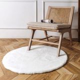 Tappeto Rex Tavşanı Dekoratif Yuvarlak Post Halı Beyaz (Tüy Yüksekliği 22 Mm) - 140 x 140 cm