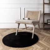 Tappeto Rex Tavşanı Dekoratif Yuvarlak Post Halı Siyah (Tüy Yüksekliği 22 Mm) - 160 x 160 cm