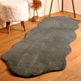 Tappeto Rex Tavşanı Kısa Tüylü Post Peluş Gri - 75 x 150 cm