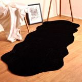 Tappeto Rex Tavşanı Kısa Tüylü Post Peluş Siyah - 60 x 250 cm