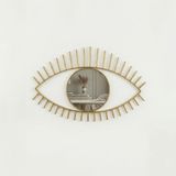 Tara Göz Ayna - Metal Çerçeveli 22 cm Büyük Duvar Aynası (Altın)