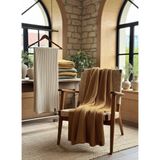 Taraaura %100 Pamuk Örgü Koltuk & Yatak Örtüsü | Çok Amaçlı Premium Throw - 140 x 190 cm - Hardal Sarısı