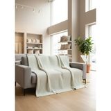 Taraaura %100 Pamuk Örgü Koltuk & Yatak Örtüsü | Çok Amaçlı Premium Throw - 160 x 230 cm - Su Yeşili